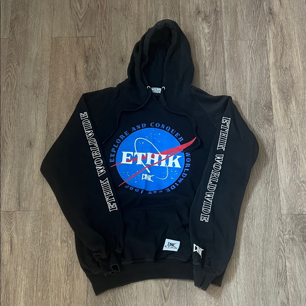 Ethik Black and Blue Graphic Hoodie